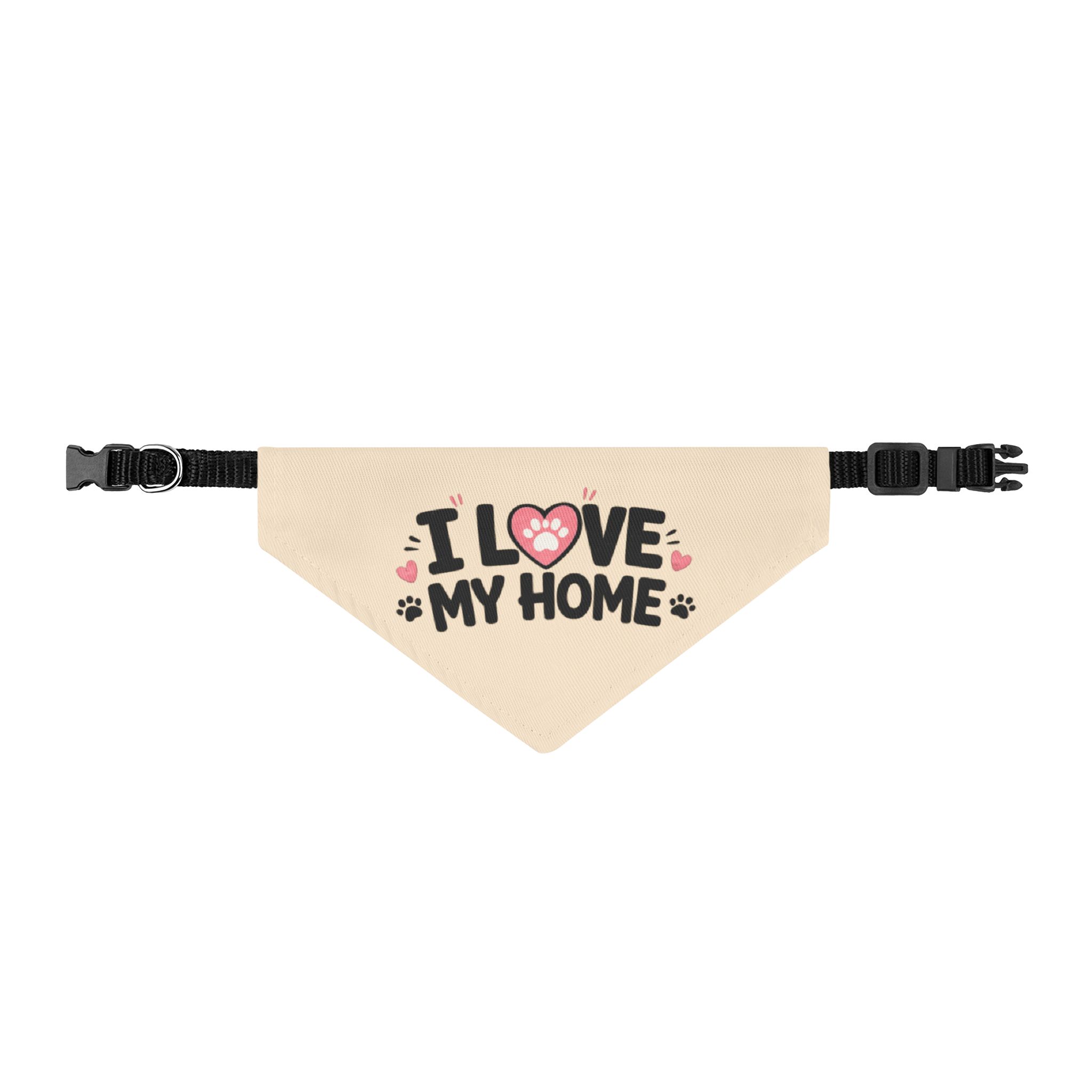 I Love My Home Clip-On Pet Bandana